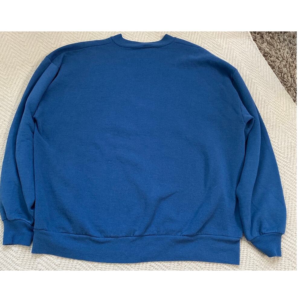 Vintage 90s Jerzees Made in USA Cat Garden Sweatshirt Blue XL - Picture 6 of 6